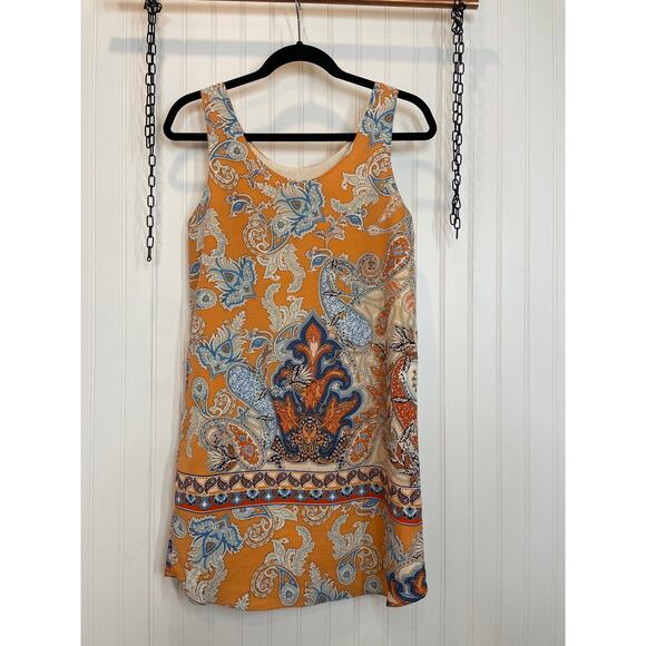 Lila Rose Dress Scoop Neck Paisley Print Mini Slip Dress Lightweight Size 2 - Picture 1 of 7